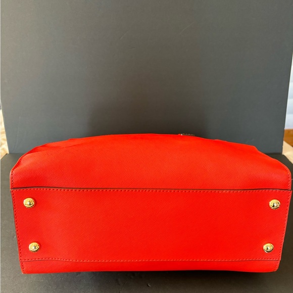 Michael Kors Hamilton Mandarin Red Satchel Bag - Picture 3 of 11